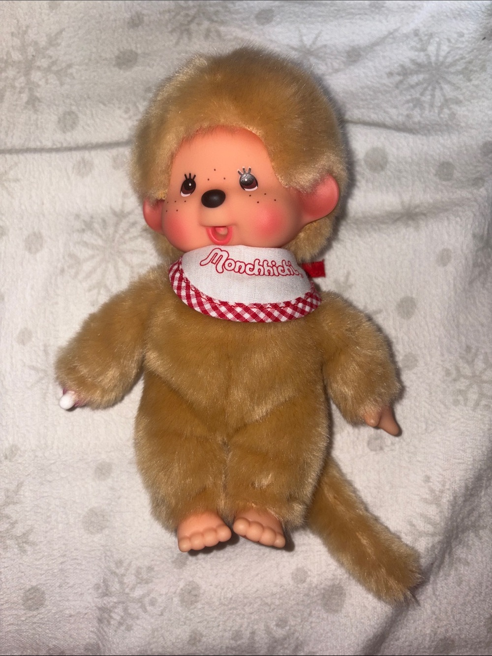 Monchhichi Monkey Doll with Red-Trim Bib